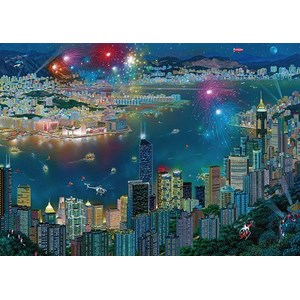 Schmidt Spiele (59650) - Alexander Chen: "Fireworks over Hong Kong" - 1000 pièces