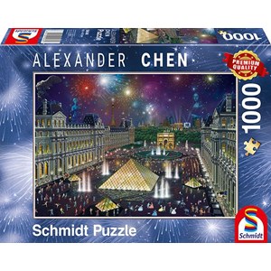 Schmidt Spiele (59648) - Alexander Chen: "Fireworks at the Louvre" - 1000 pièces