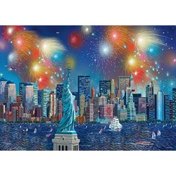 Schmidt Spiele (59649) - Alexander Chen: "Statue of Liberty with Fireworks" - 1000 pièces