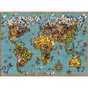 Ravensburger (15043) - "Mappemonde de Papillons" - 500 pièces
