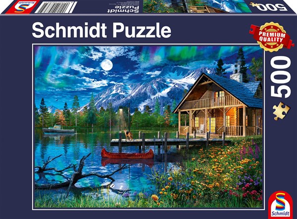 Schmidt Spiele (58365) - "Mountain Lake in the Moonlight" - 500 pièces