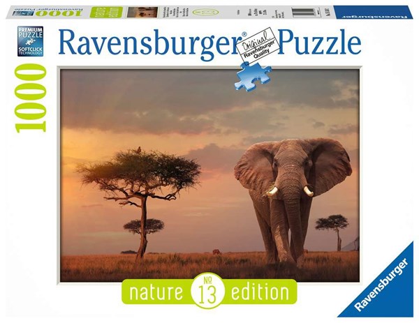 Ravensburger (15159) - "Elefant in Masai Mara Nationalpark" - 1000 pièces