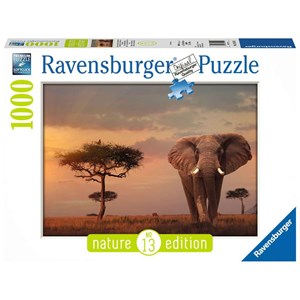 Ravensburger (15159) - "Elefant in Masai Mara Nationalpark" - 1000 pièces