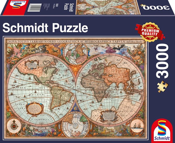 Schmidt Spiele (58328) - "Antique World Map" - 3000 pièces