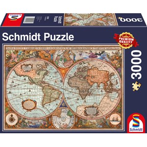 Schmidt Spiele (58328) - "Antique World Map" - 3000 pièces