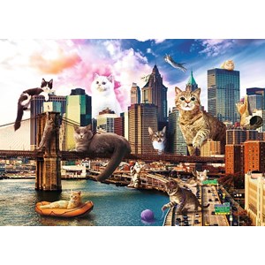 Trefl (10595) - "Cats in New York" - 1000 pièces