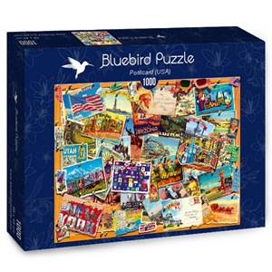 Bluebird Puzzle (70309) - "Postcard, USA" - 1000 pièces