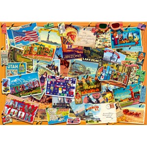 Bluebird Puzzle (70309) - "Postcard, USA" - 1000 pièces