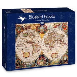 Bluebird Puzzle (70246) - "Antique World Map" - 1000 pièces
