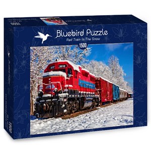 Bluebird Puzzle (70282) - "Red Train In The Snow Red Train In The Snow" - 1500 pièces