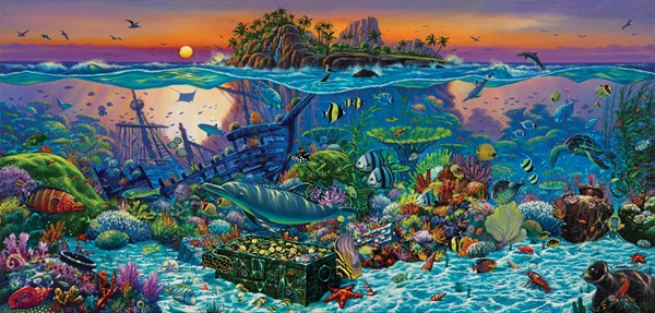 SunsOut (20121) - Wil Cormier: "Coral Reef Island" - 1000 pièces