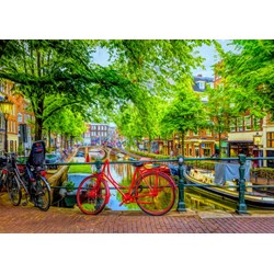 Bluebird Puzzle (70211) - "Red Bike in Amsterdam" - 1000 pièces