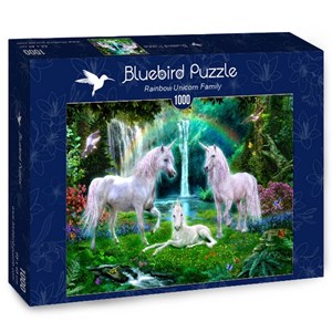 Bluebird Puzzle (70193) - "Rainbow Unicorn Family" - 1000 pièces