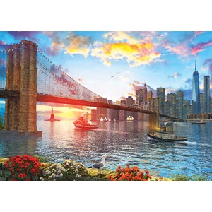 Art Puzzle (5185) - "Sunset on New York" - 1000 pièces