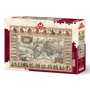 Art Puzzle (4584) - "Ancient World Map" - 1000 pièces