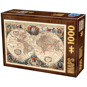 D-Toys (75710) - "Carte du Monde Antique" - 1000 pièces