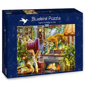 Bluebird Puzzle (70171) - "Tigers Coming to Life" - 2000 pièces