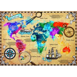 Bluebird Puzzle (70001) - "Colorful World Map" - 2000 pièces