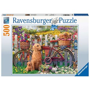 Ravensburger (15036) - "Cute dogs in the garden" - 500 pièces