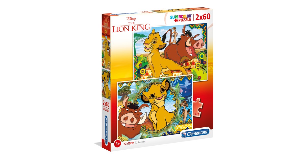 Clementoni 21604 2 puzzles 60 pièces le Roi Lion disney