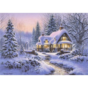 Bluebird Puzzle (70066) - "Winter's Blanket Wouldbie Cottage" - 500 pièces