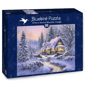 Bluebird Puzzle (70066) - "Winter's Blanket Wouldbie Cottage" - 500 pièces
