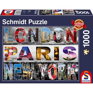 Schmidt Spiele (58348) - "London, Paris, New York" - 1000 pièces