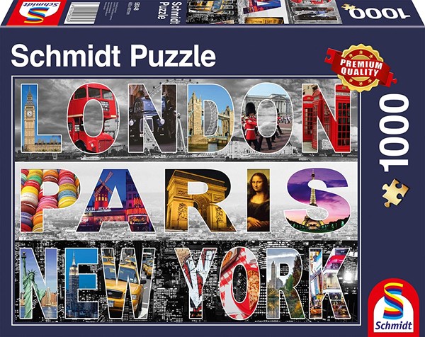 Schmidt Spiele (58348) - "London, Paris, New York" - 1000 pièces