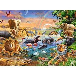 Ravensburger (12910) - "Savannah Jungle Waterhole" - 100 pièces