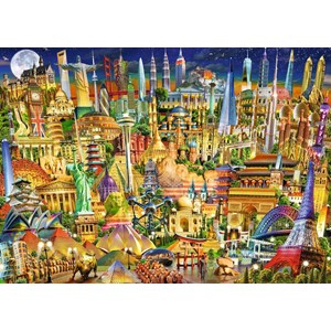 Ravensburger (19843) - "World Landmarks at Night" - 1000 pièces