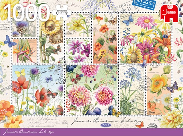 Jumbo (18812) - Janneke Brinkman: "Flower Stamps Summer" - 1000 pièces