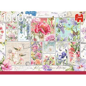 Jumbo (18597) - "Flower Stamps" - 1000 pièces