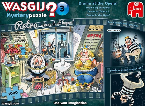 Jumbo (19168) - "Wasgij Mystery 3, Drame à l'Opéra" - 1000 pièces