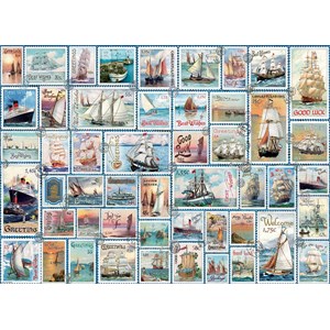 Eurographics (8500-5357) - Barbara Behr: "Sailing Ships Vintage Stamps" - 500 pièces
