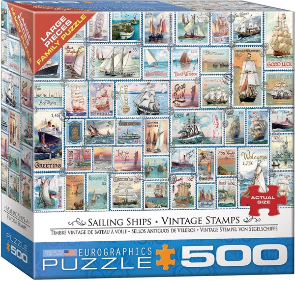 Eurographics (8500-5357) - Barbara Behr: "Sailing Ships Vintage Stamps" - 500 pièces