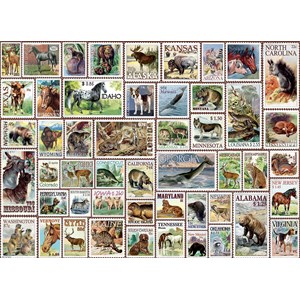 Eurographics (8500-5359) - "Animals of North America, Vintage Stamps" - 500 pièces