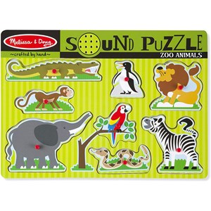 Melissa and Doug (10727) - "Zoo Animals, Sound Puzzle" - 9 pièces