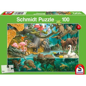 Schmidt Spiele (56306) - "Animal Families on the Shore" - 100 pièces
