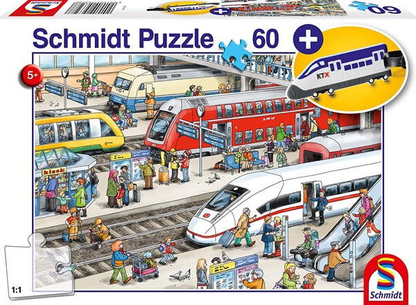Schmidt Spiele (56328) - "At the train station" - 60 pièces