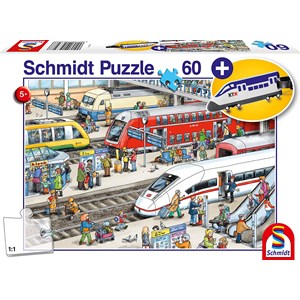 Schmidt Spiele (56328) - "At the train station" - 60 pièces