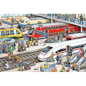 Schmidt Spiele (56328) - "At the train station" - 60 pièces