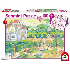 Schmidt Spiele (56329) - "Chez les princesses de conte de fées, avec stickers" - 100 pièces