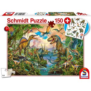 Schmidt Spiele (56332) - "Wild dinosaurs" - 150 pièces