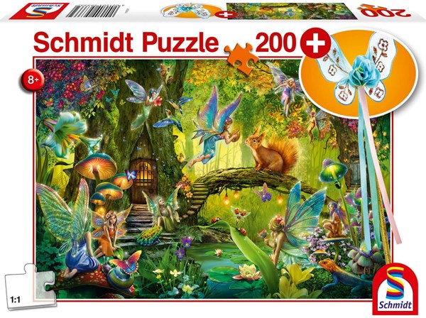 Schmidt Spiele (56333) - "Fées dans la forêt, avec baguette magique" - 200 pièces