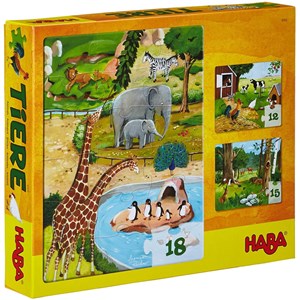 HABA (4960) - "Animals" - 12 15 18 pièces