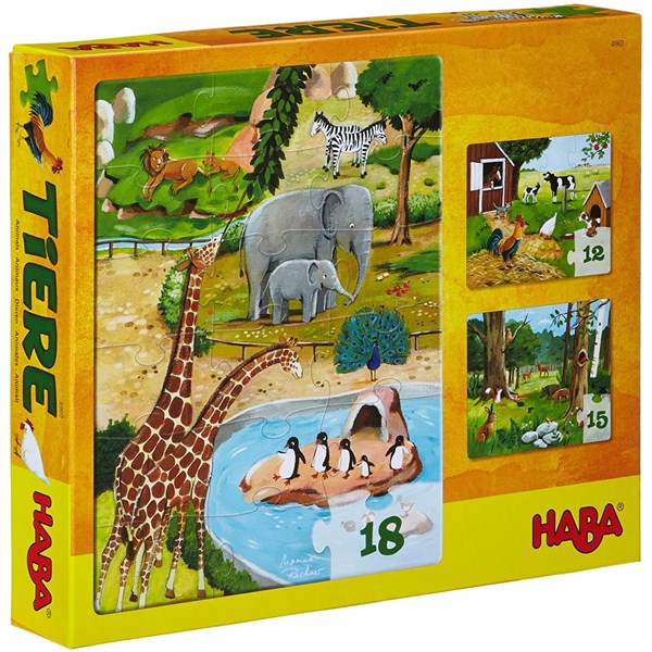 HABA (4960) - "Animals" - 12 15 18 pièces