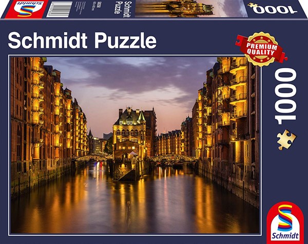 Schmidt Spiele (58358) - "City in The Evening, Hamburg" - 1000 pièces