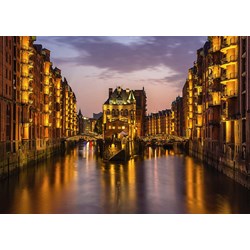 Schmidt Spiele (58358) - "City in The Evening, Hamburg" - 1000 pièces