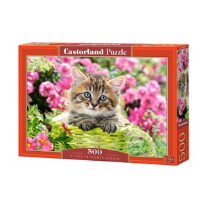 Castorland (B-52974) - "Kitten in Flower Garden" - 500 pièces