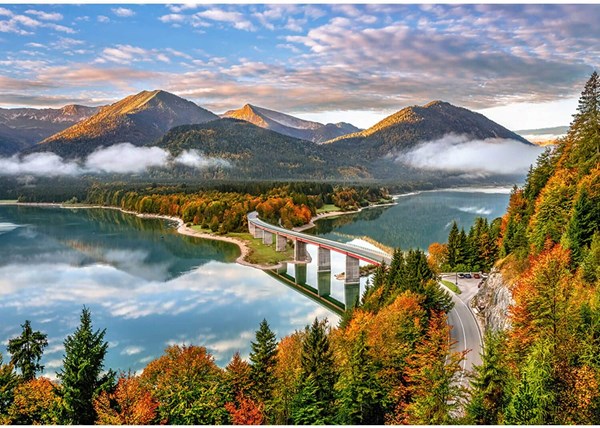 Castorland (B-53353) - "Lever du soleil sur le lac Sylvenstein" - 500 pièces